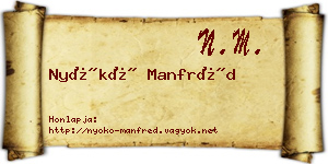 Nyókó Manfréd névjegykártya